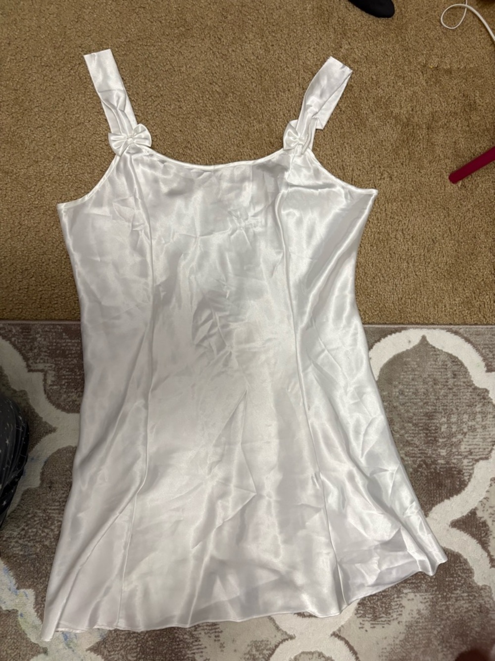 Victoria's Secret White Satin Chemise Slip